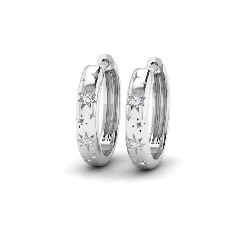 Main Image 2 of KLEORA Pure Modern Electrum™ Diamond Star Burst Hoop Earrings