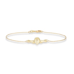 9ct Yellow Gold 7.5" Claddagh Chain Bracelet