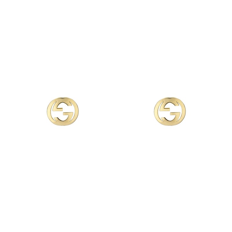 Main Image 1 of Gucci Interlocking 18ct Yellow Gold Small Stud Earrings