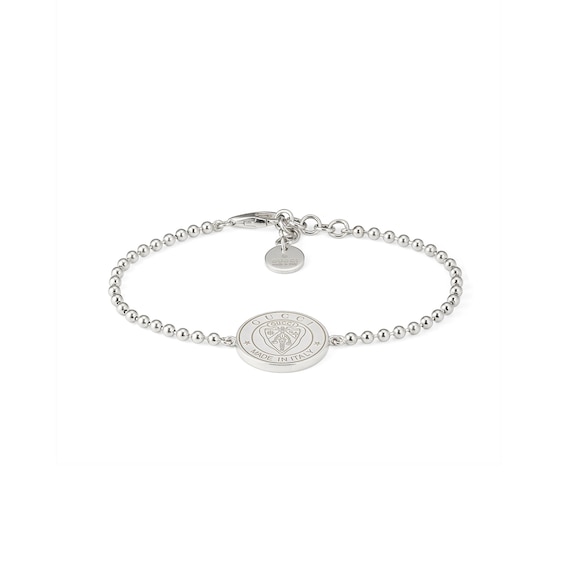 Gucci Crest Sterling Silver Chain Bracelet