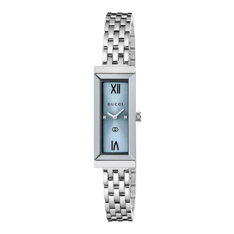 Main Image 1 of Gucci G‑Frame 14 x 34mm Light Blue Dial & Stainless Steel Watch