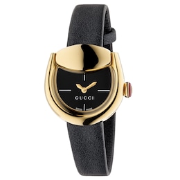 Gucci Horsebit Generation 27mm Black Leather Strap Watch