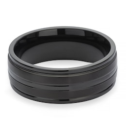 Men's Matte Black IP Titanium 8mm Ring
