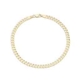 Men's 9ct Yellow Gold 8" Diamond Cut Flat Curb Chain Bracelet