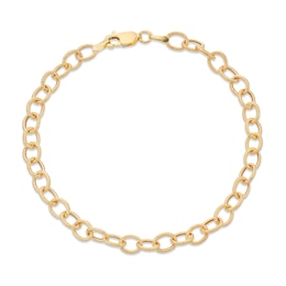 Men's 9ct Yellow Gold 8" Textured Belcher Chain Bracelet
