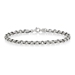 Men's Blackened Sterling Silver 8" Belcher Chain Bracelet