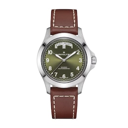 Hamilton Khaki Field King Day-Date 40mm Brown Leather Strap Watch