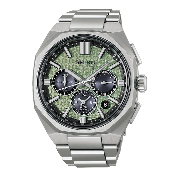 Men's Seiko Astron Gps Solar 2026 Green Dial & Titanium Limited Edition Watch
