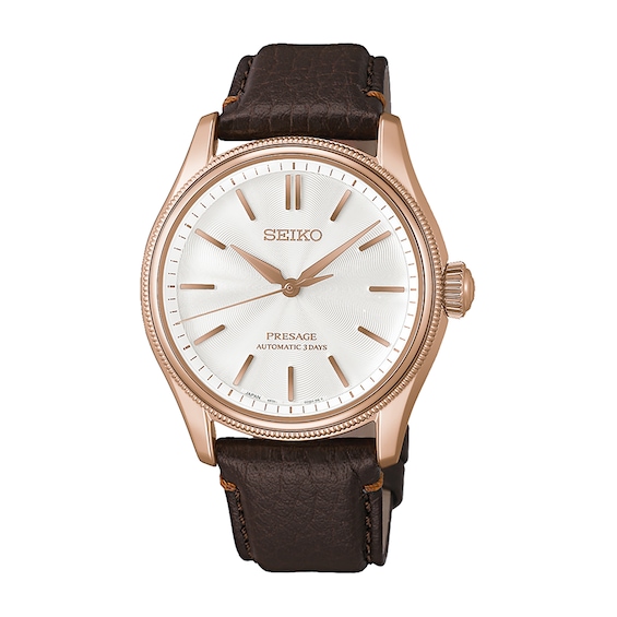 Seiko Mens Presage Classic Series x Tomioka Silk Promotion Organisation Limited Edition White Dial Strap Watch HCC008J1