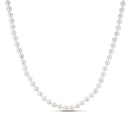9ct Yellow Gold Clasp & String Cultured Freshwater Pearl Necklace