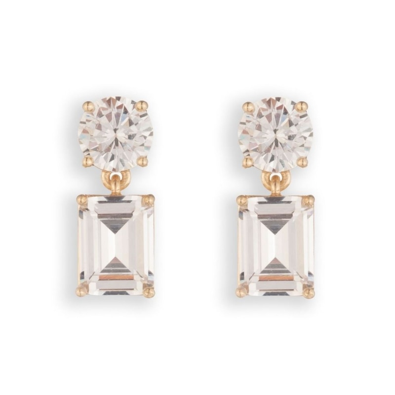 Main Image 1 of Lauren Ralph Lauren Gold-Tone & Crystal Post Drop Earrings