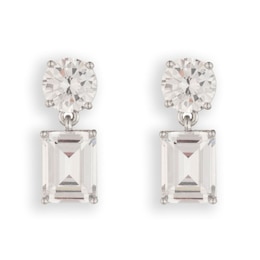 Lauren Ralph Lauren Silver-Tone & Crystal Post Drop Earrings