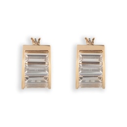 Lauren Ralph Lauren Gold-Tone & Crystal Baguette Hoop Earrings