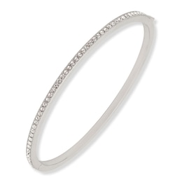 Lauren Ralph Lauren Silver-Tone Pavé Boxed Hinge Bangle