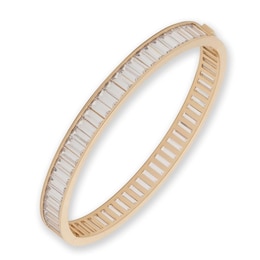 Lauren Ralph Lauren Gold-Tone & Crystal Baguette Hinge Bangle