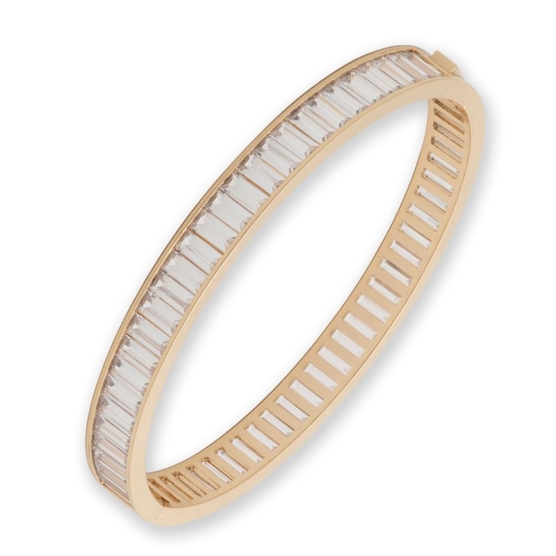 Main Image 1 of Lauren Ralph Lauren Gold-Tone & Crystal Baguette Hinge Bangle