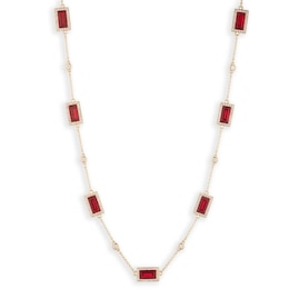 Lauren Ralph Lauren Gold-Tone & Siam Red Station Collar Necklace