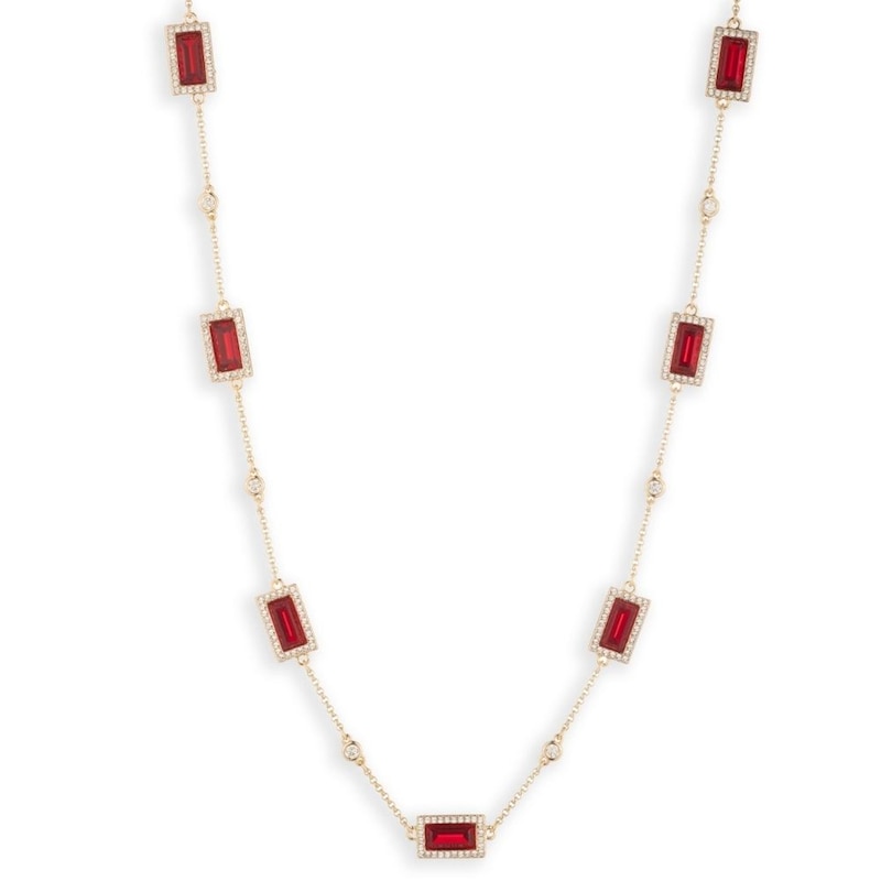 Main Image 1 of Lauren Ralph Lauren Gold-Tone & Siam Red Station Collar Necklace