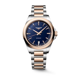 Longines Conquest 38mm Blue Sandblasted Dial & Two Tone Watch
