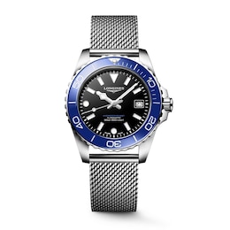 Longines HydroConquest 39mm Black Dial & Ceramic Mesh Stainless Steel Watch