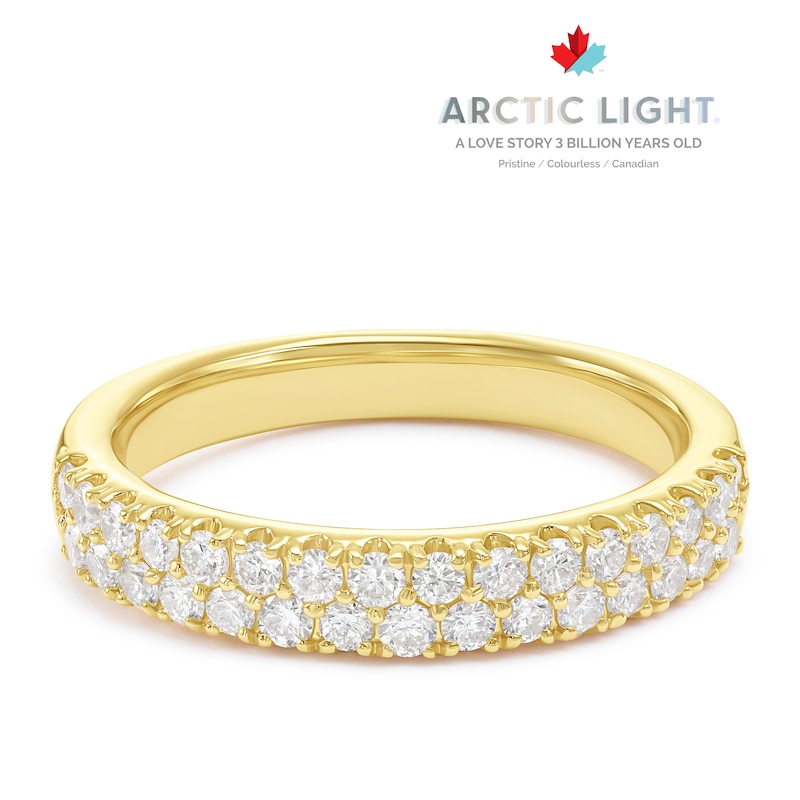 Arctic Light 18ct Yellow Gold Two Row Eternity 0.50ct Diamond Ring, view 1