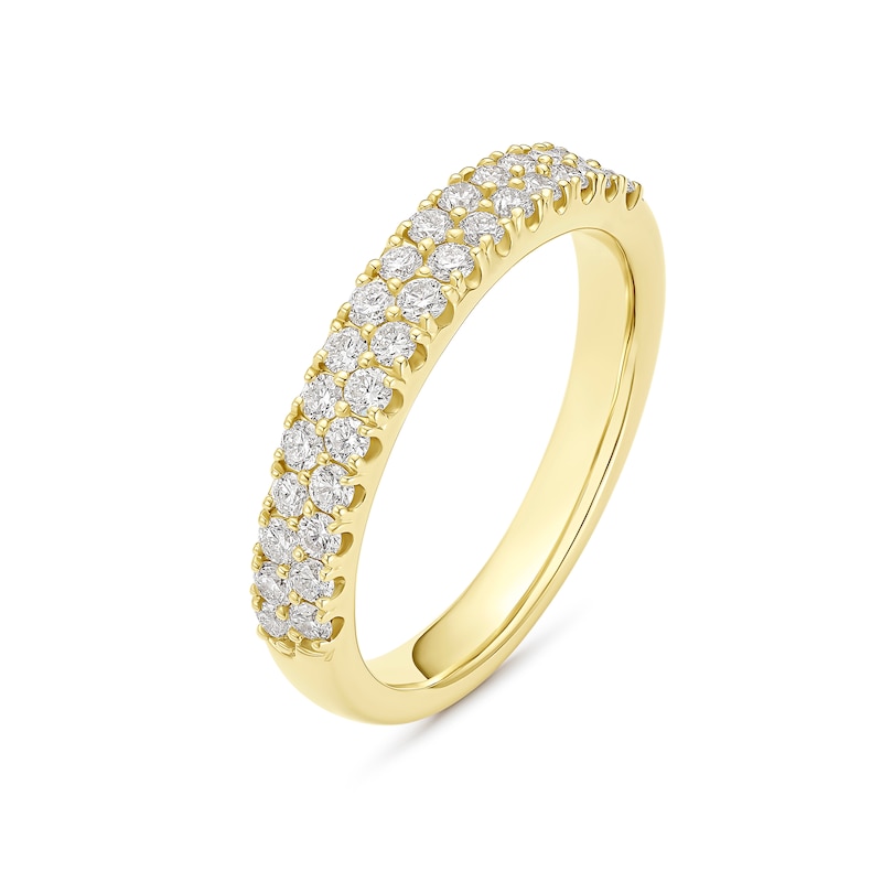 Arctic Light 18ct Yellow Gold Two Row Eternity 0.50ct Diamond Ring, view 2