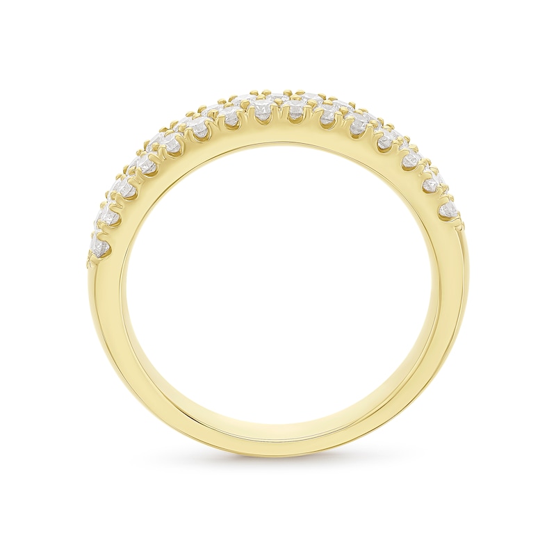 Arctic Light 18ct Yellow Gold Two Row Eternity 0.50ct Diamond Ring, view 3