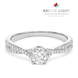 Engagement Ring Arctic Light Platinum Round Shaped Twist Solitaire 0.50ct Diamond Ring