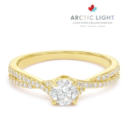 Engagement Ring Arctic Light 18ct Yellow Gold Round Shaped Twist Solitaire 0.50ct Diamond Ring