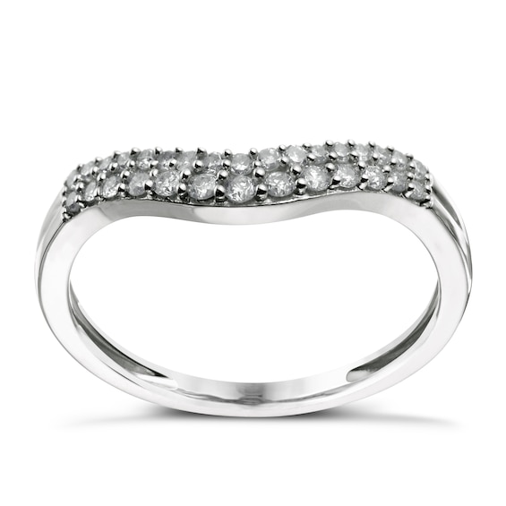 9ct White Gold 0.20ct Diamond Shaped Ring
