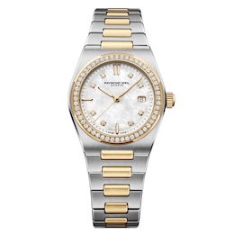 Raymond Weil A.R.T. Date 30mm Mother Of Pearl Dial & Diamond Two Tone Watch