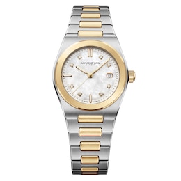 Raymond Weil A.R.T. Date 30mm Mother Of Pearl Diamond Dial & Two Tone Watch