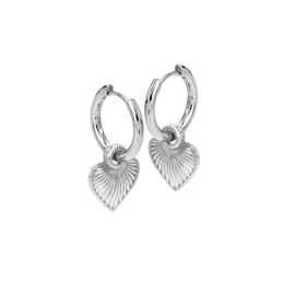 Hot Diamonds Essence Sterling Silver Diamond Heart Huggie Earrings