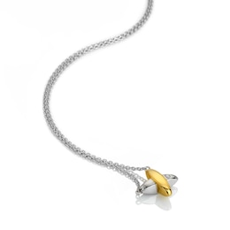Hot Diamonds Coupled Two Tone Sterling Silver Diamond Pendant