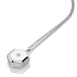Hot Diamonds Sterling Silver Diamond Hexagon Locket