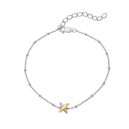 Hot Diamonds Coupled Two Tone Sterling Silver Diamond Bracelet