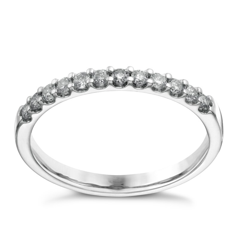 9ct White Gold 0.25ct Diamond Claw Set Eternity Ring