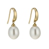 9ct Yellow Gold Cultured Freshwater Pearl Drop Hook Earrings