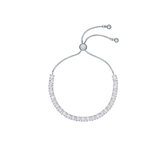 Women's Ted Baker Melrah: Silver Tone Crystal Tennis Bolo Bracelet