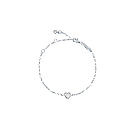 Women's Ted Baker Hansaa: Silver Tone Crystal Heart Adjustable Bracelet