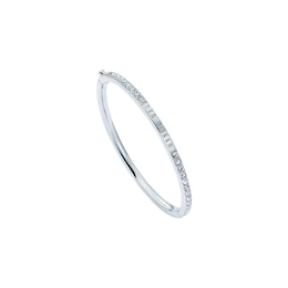 Ted Baker CLAUDIA: Silver Tone Narrow Crystal Hinged Bangle Bracelet