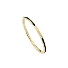 Ted Baker ROLEY: Gold Tone & Black Enamel Classic Colour Slim Bangle Bracelet