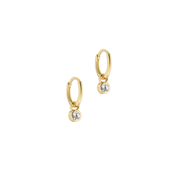 Women's Ted Baker Sinalaa: Gold Tone Crystal Huggie Earrings