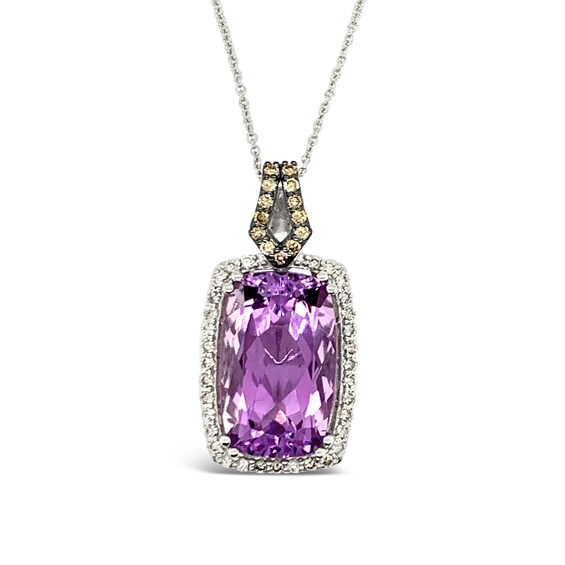 Le Vian 14ct White Gold 0.37ct Diamond Amethyst Pendant