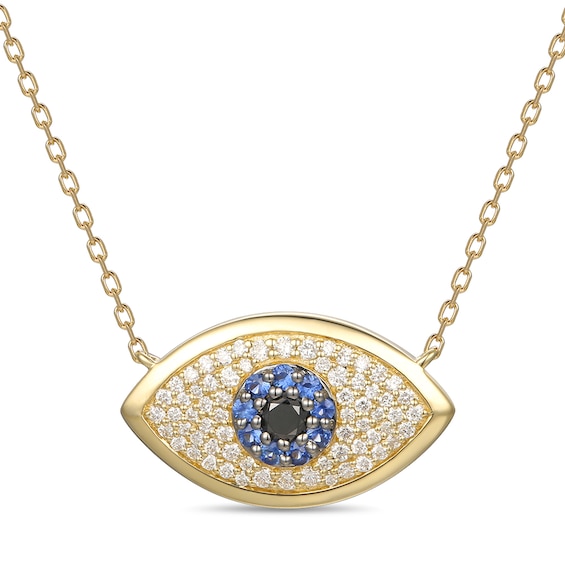 Le Vian 14ct Yellow Gold 0.37ct Diamond Sapphire Necklace