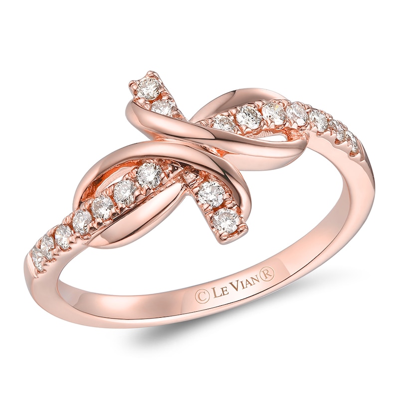 Le Vian 14ct Rose Gold 0.23ct Diamond Cross Ring