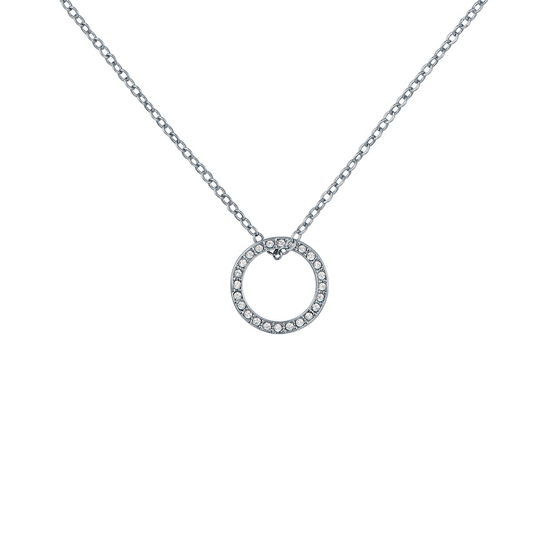 Main Image 1 of Ted Baker HERI: Silver-Tone Crystal Hoop Pendant Necklace