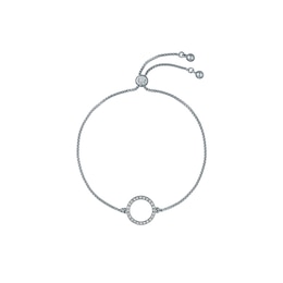 Ted Baker HELA: Silver-Tone Crystal Hoop Adjustable Bracelet
