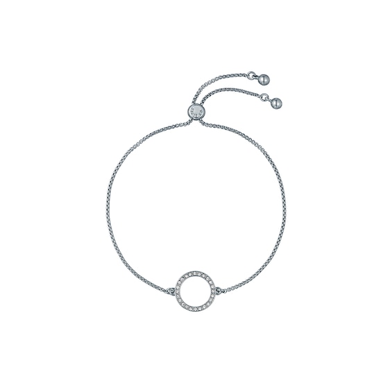Women's Ted Baker Hela: Silver-Tone Crystal Hoop Adjustable Bracelet