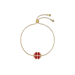 Ted Baker FELICITY: Gold-Tone Enamel Flower Adjustable Bracelet